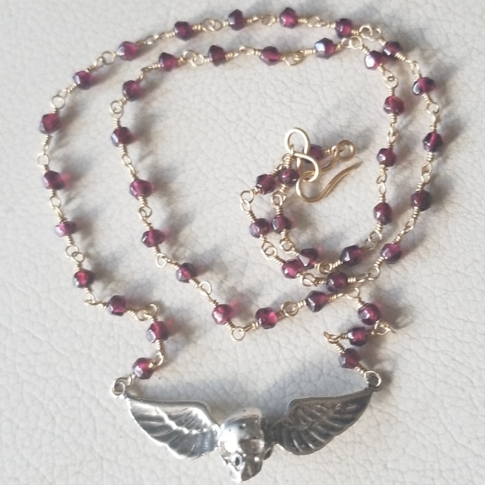 Silver and gold Skull necklace